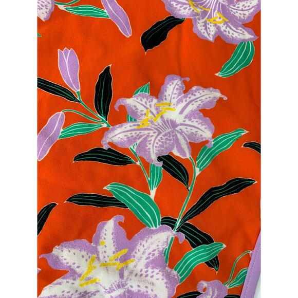 DIANE VON FURSTENBERG Cheeky High-Waist Floral-Print Swim Bikini Bottoms Small - Picture 4 of 12
